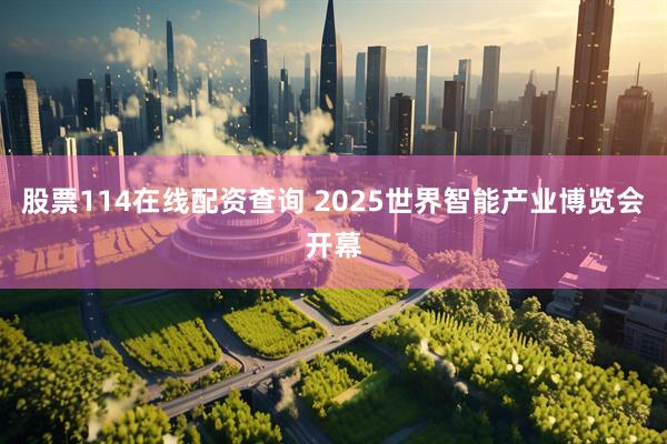 股票114在线配资查询 2025世界智能产业博览会开幕
