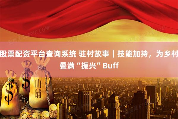 股票配资平台查询系统 驻村故事｜技能加持，为乡村叠满“振兴”Buff